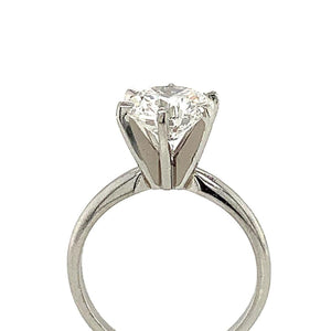 Platinum Solitaire Round Brilliant Cut Diamond Ring