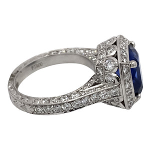 Diamond and Synthetic Sapphire Ring