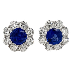 Sapphire and Diamond Flower Earring