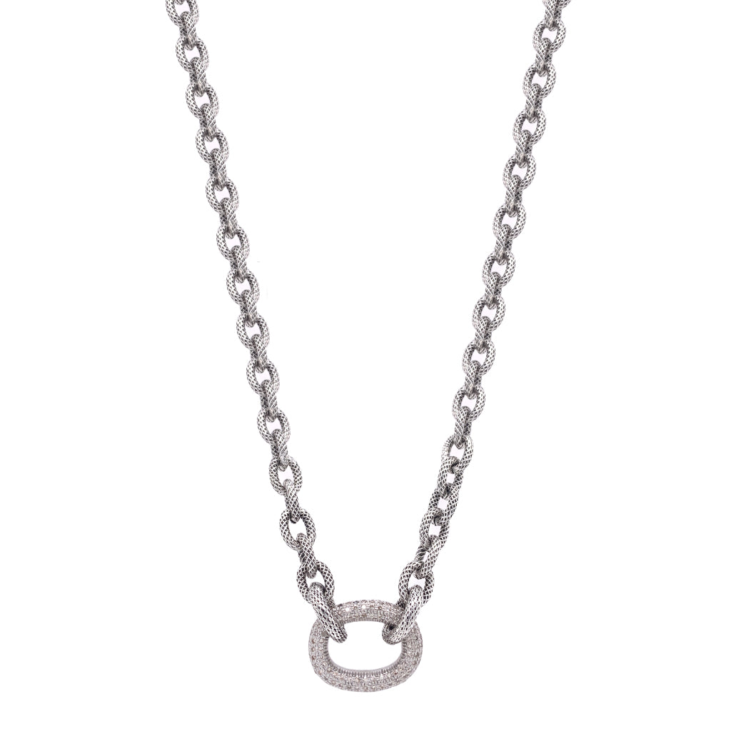 Large Pave Diamond Link Necklace