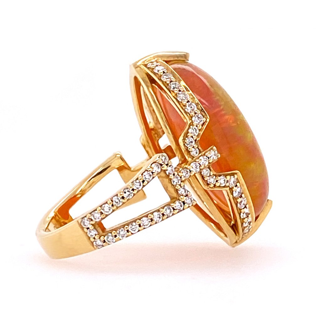 Oval Cabochon Opal ring – Pageo Fine Jewelers - Main Image