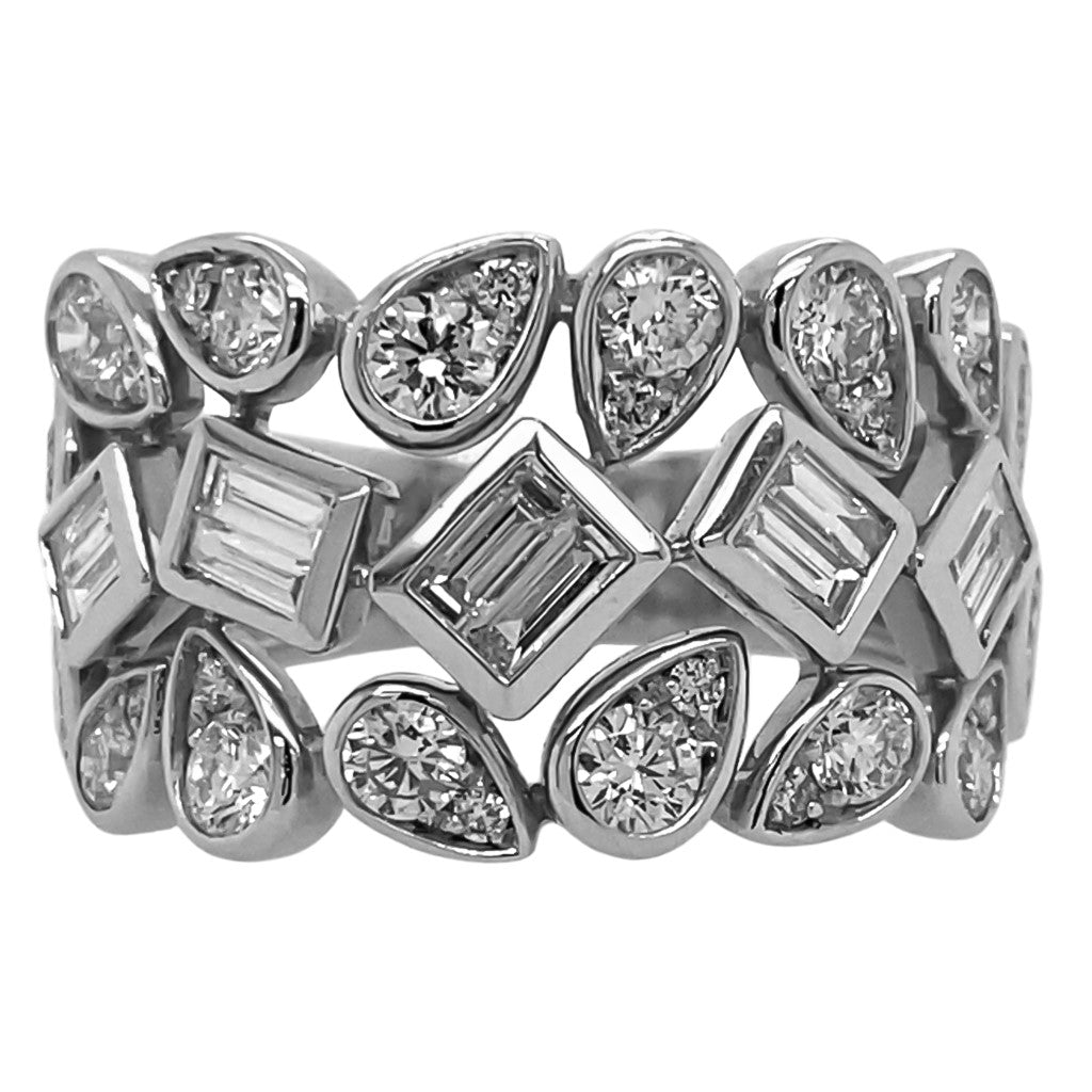 Three Row Mixed Diamond Band