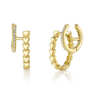 Double Hoop Hearts Earrings