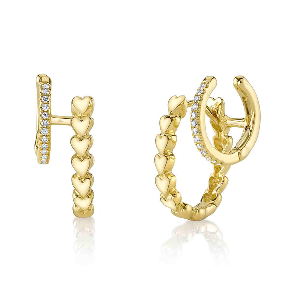 Double Hoop Hearts Earrings
