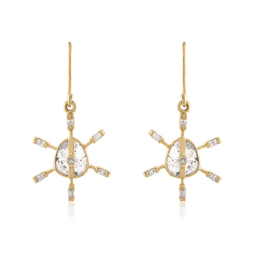 Starburst Diamond Slice Earrings