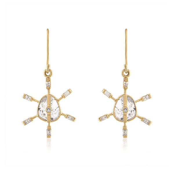 Starburst Diamond Slice Earrings