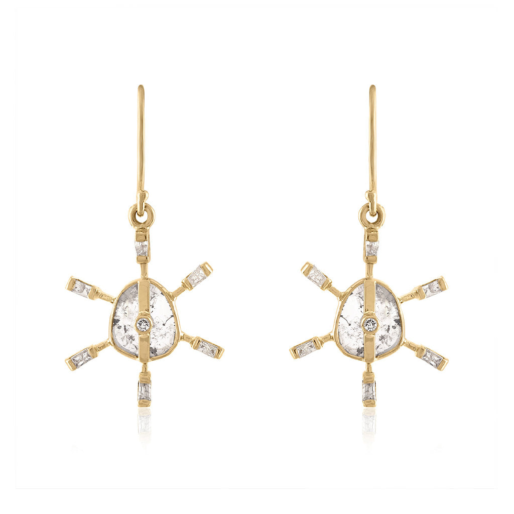 Starburst Diamond Slice Earrings