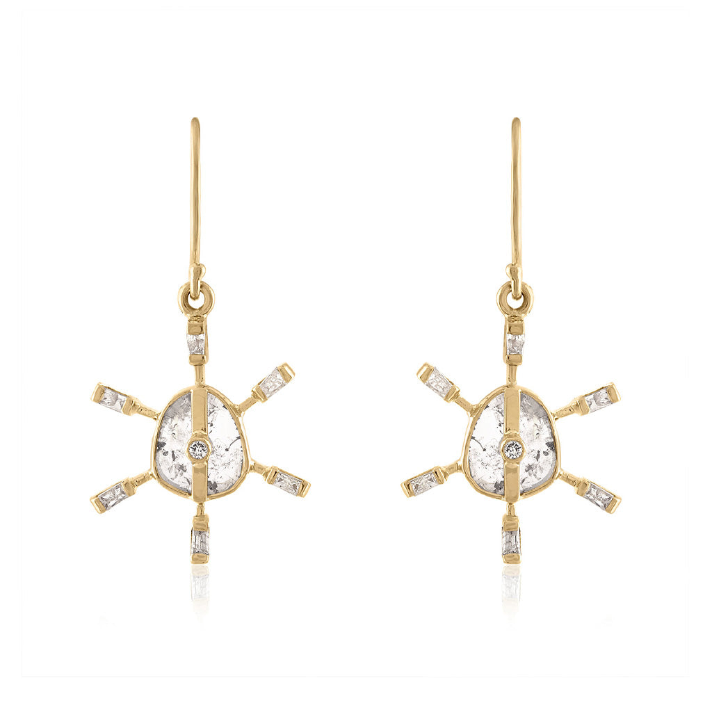 Starburst Diamond Slice Earrings