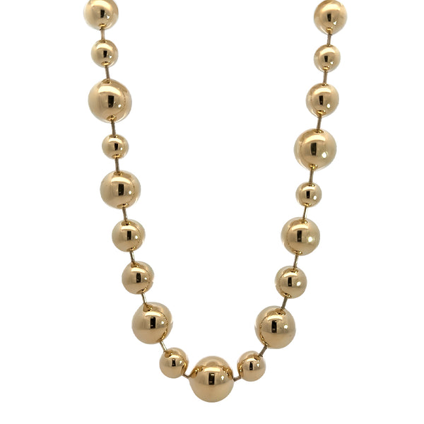 Mixed Size Gold Bead Necklace