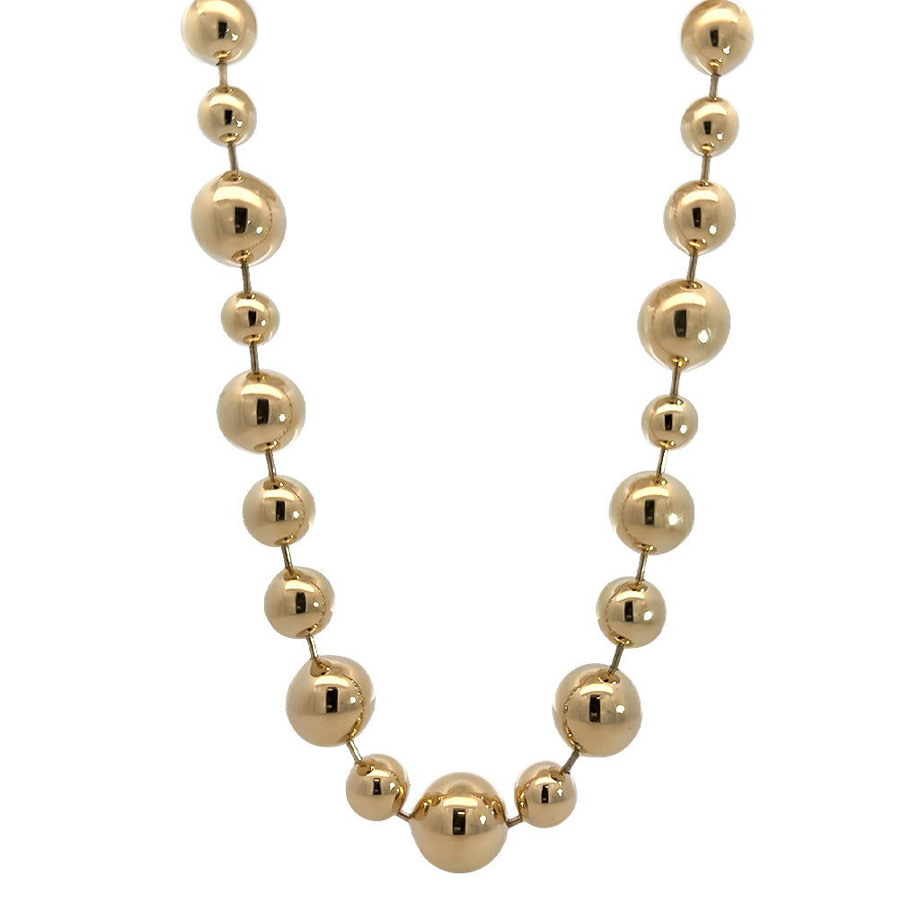 Mixed Size Gold Bead Necklace