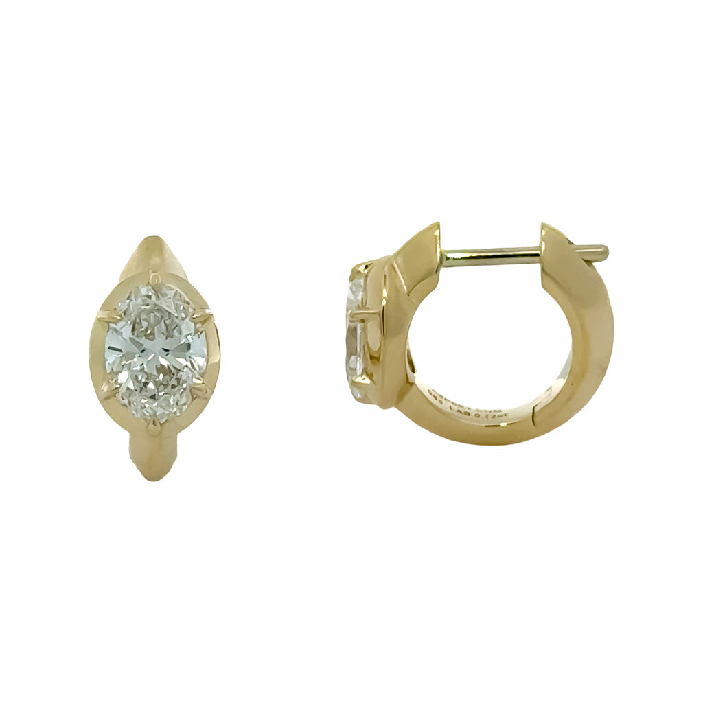Lab Grown Oval Diamond Earrings