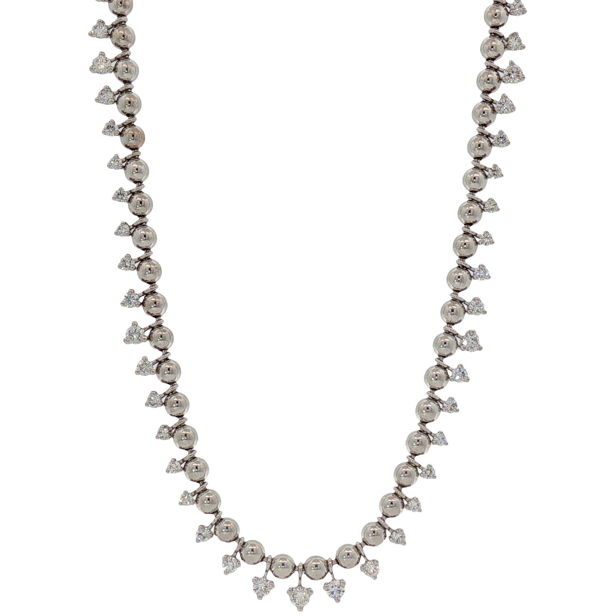 Mixed Size Diamond Dangle Necklace