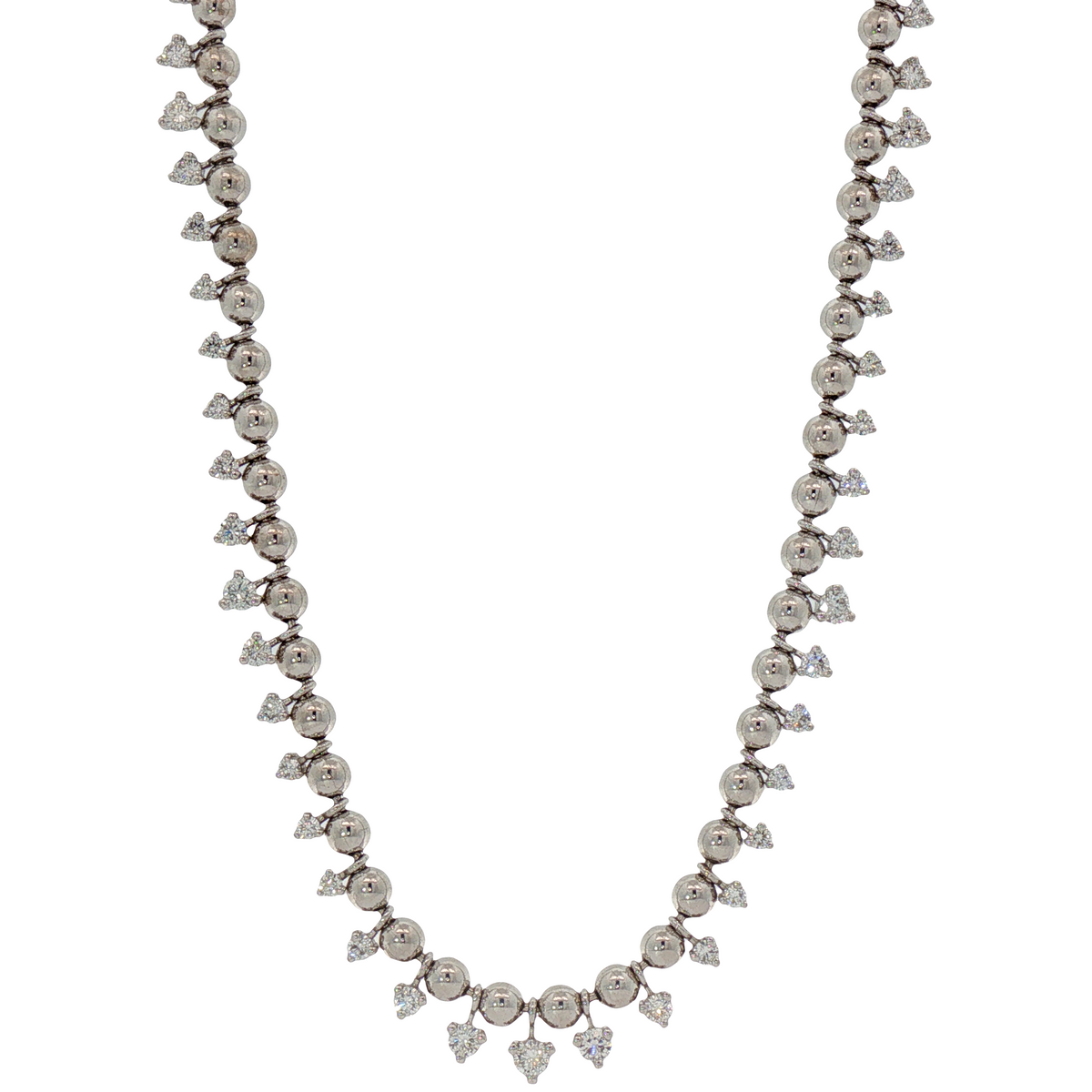 Mixed Size Diamond Dangle Necklace