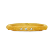 Textured Gold and Diamond Stacking Ring