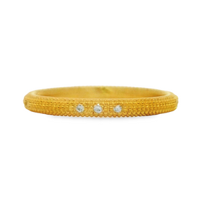 Textured Gold and Diamond Stacking Ring