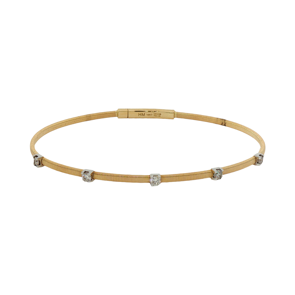 Ridged Bangle Diamond Bracelet
