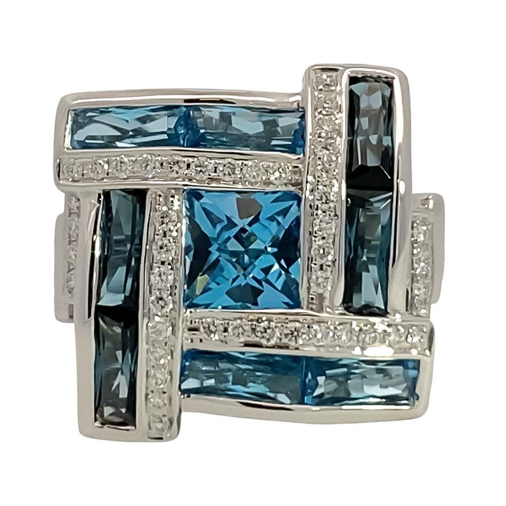 Greek Key Mosaic Ring