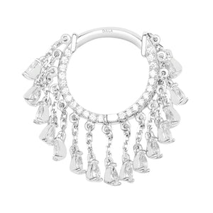 Diamond Fringe Huggie Earring