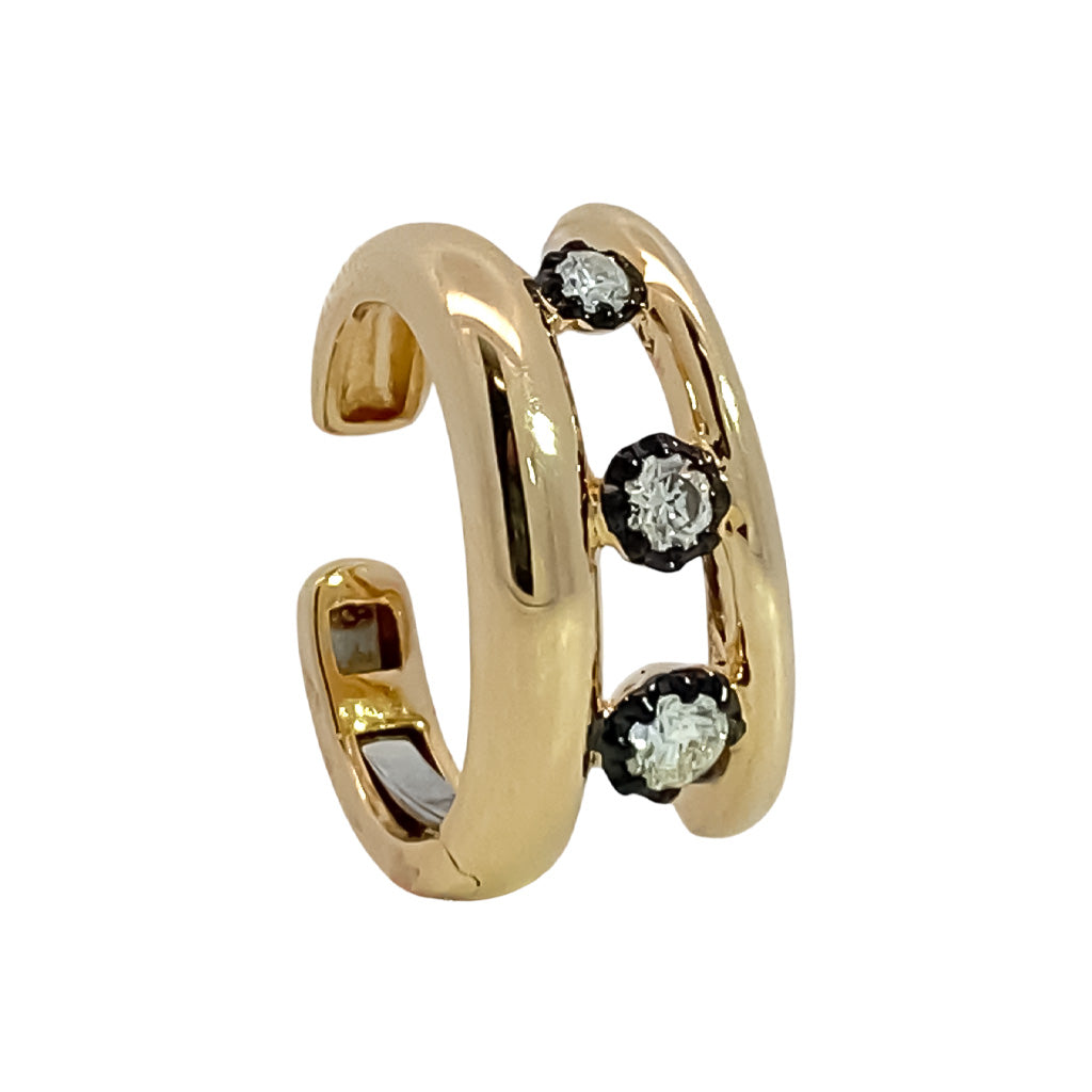 Double Row Diamond Cuff Earring