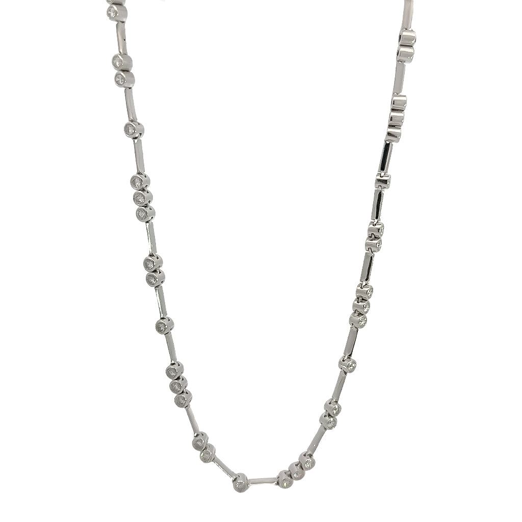 Bezel Set Diamond Necklace