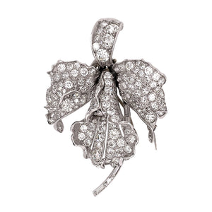 Diamond Orchid Pin
