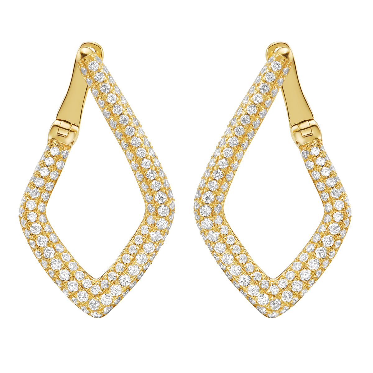 Angular Hoop Diamond Earring