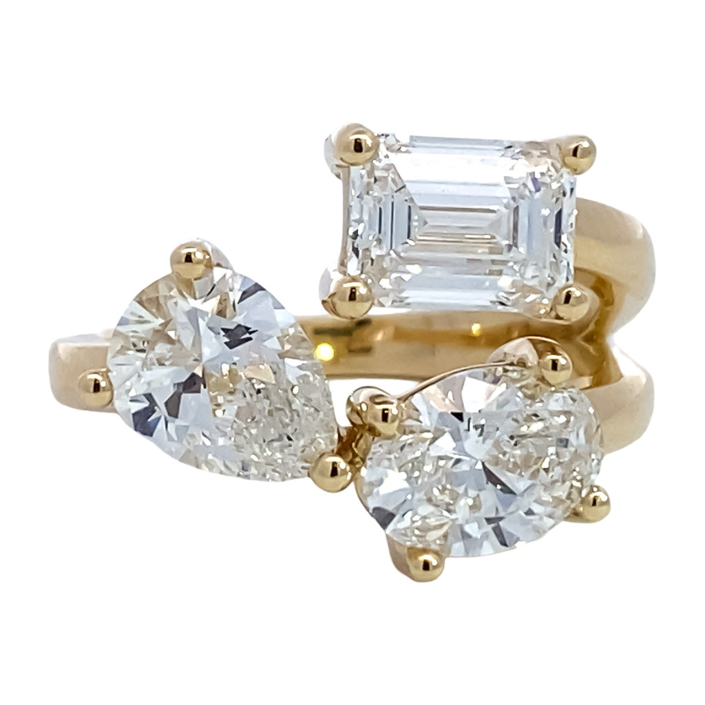 Lab Grown Three Stone Multi Shape Ring