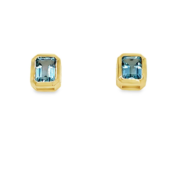 Blue Topaz Stud Earrings