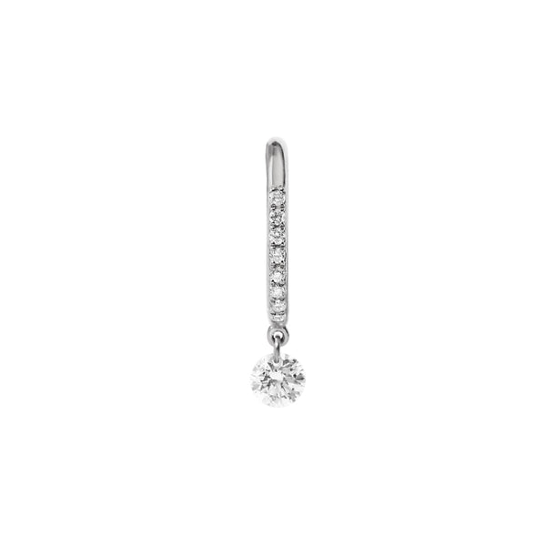 Single Diamond Drop Huggie Earring