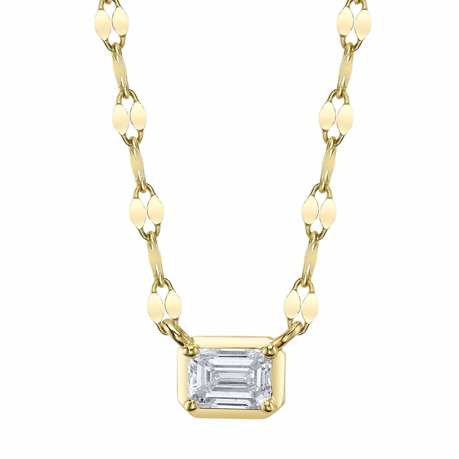 Emerald Cut Diamond Necklace
