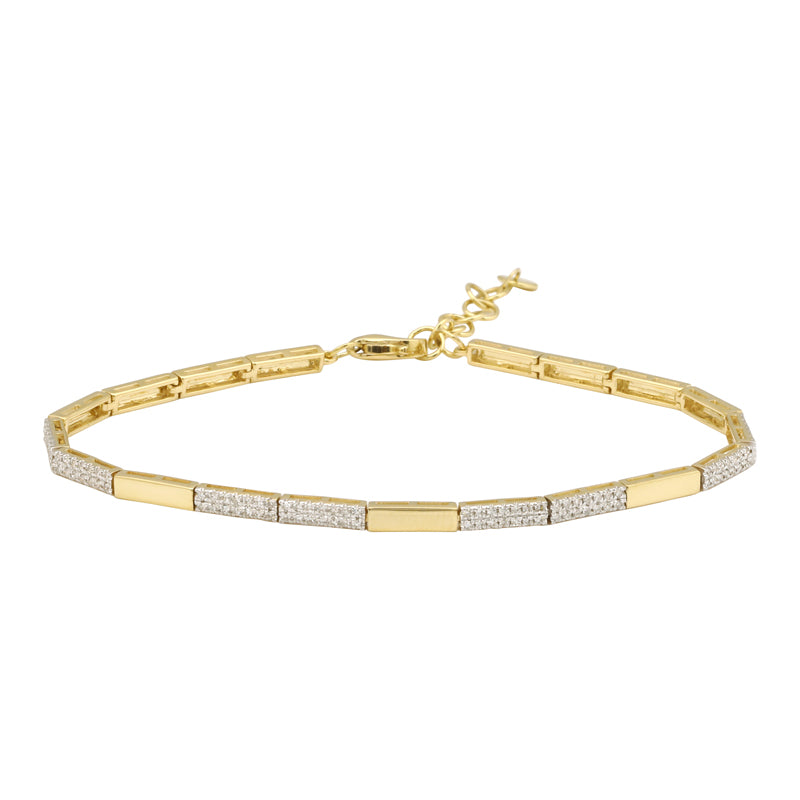 Rectangular Station Pave Diamond Bracelet
