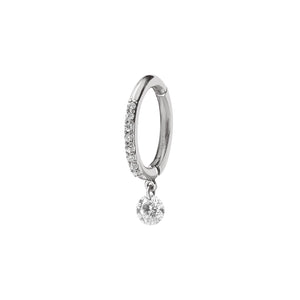 Single Diamond Drop Huggie Earring