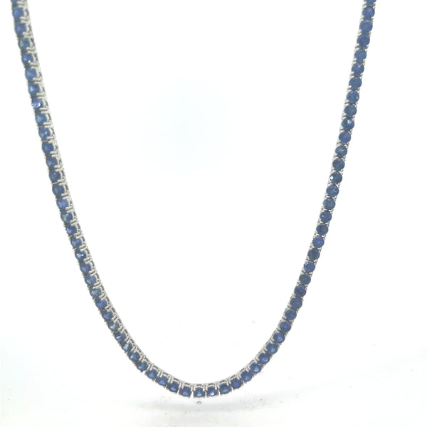 Blue Sapphire Line Necklace