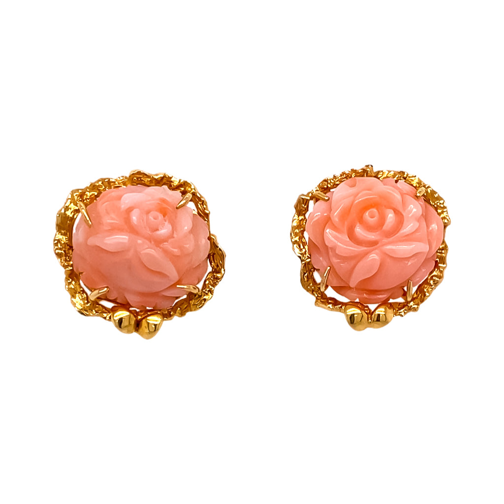 Carved Flower Earrings
