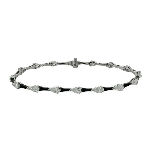 Black Enamel and Diamond Bracelet