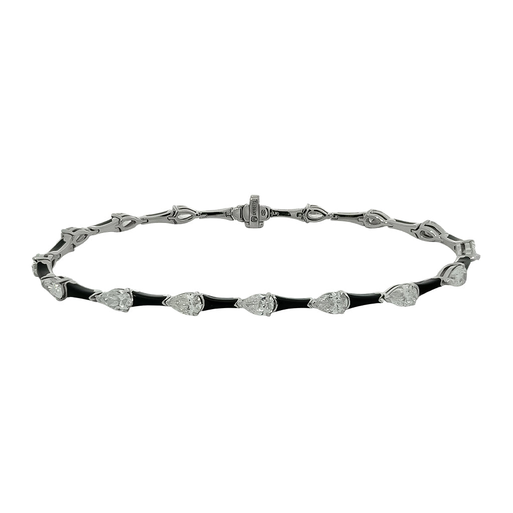 Black Enamel and Diamond Bracelet