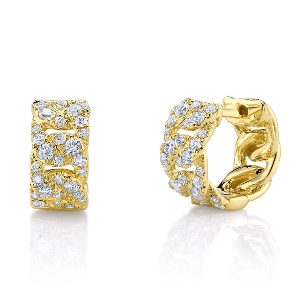 Pave Curb Link Chunky Huggies