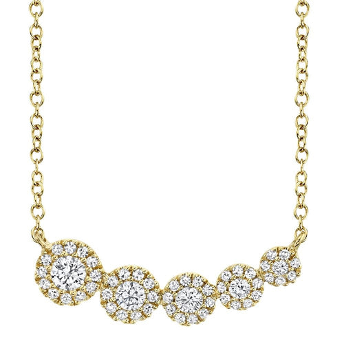 Graduated Halo Curve Necklace