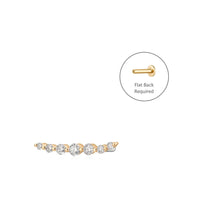 'Monica' Single Curved Diamond Bar Piercing Earring