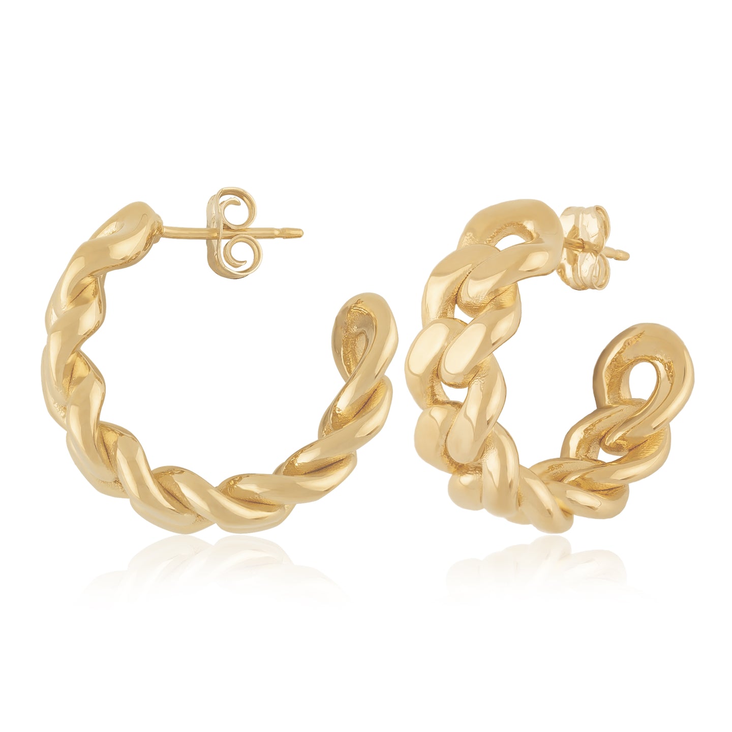 Small Cuban Link Hoop Earrings
