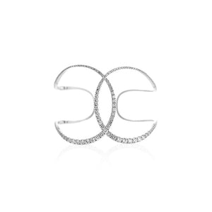 Open Interlocking Diamond Cuff Bracelet