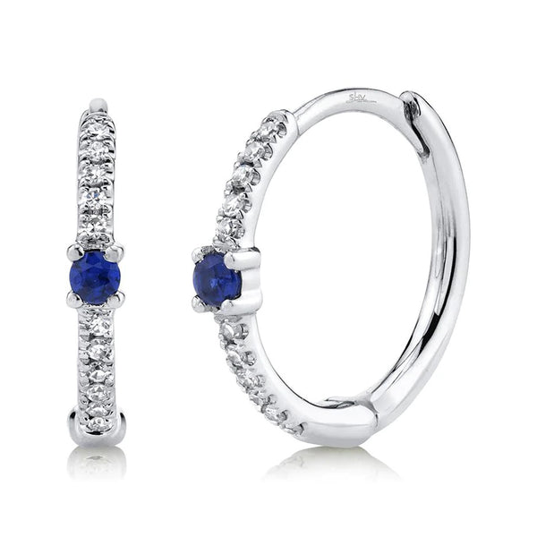 Sapphire Accent Huggie Earring