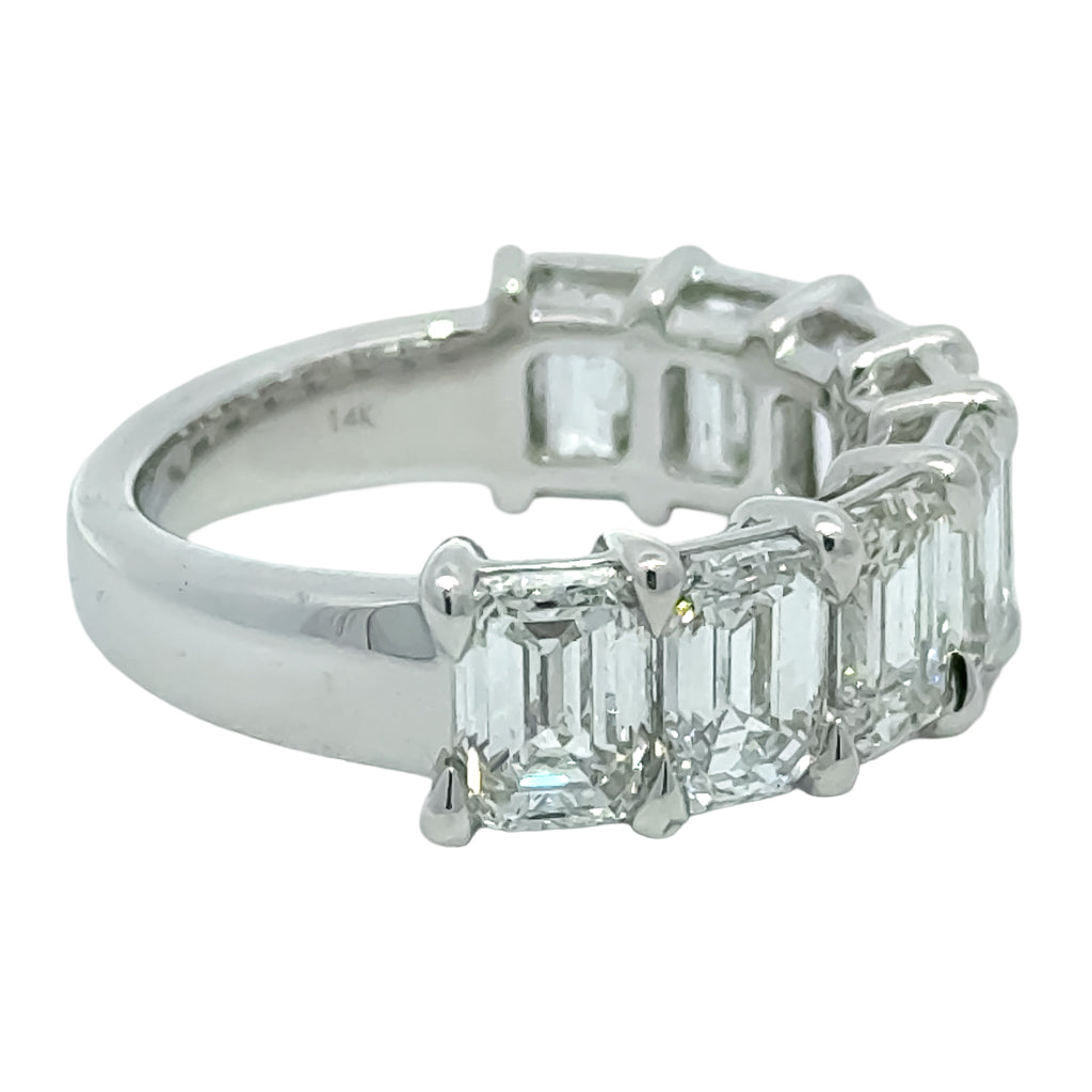 Lab Emerald Diamond Band