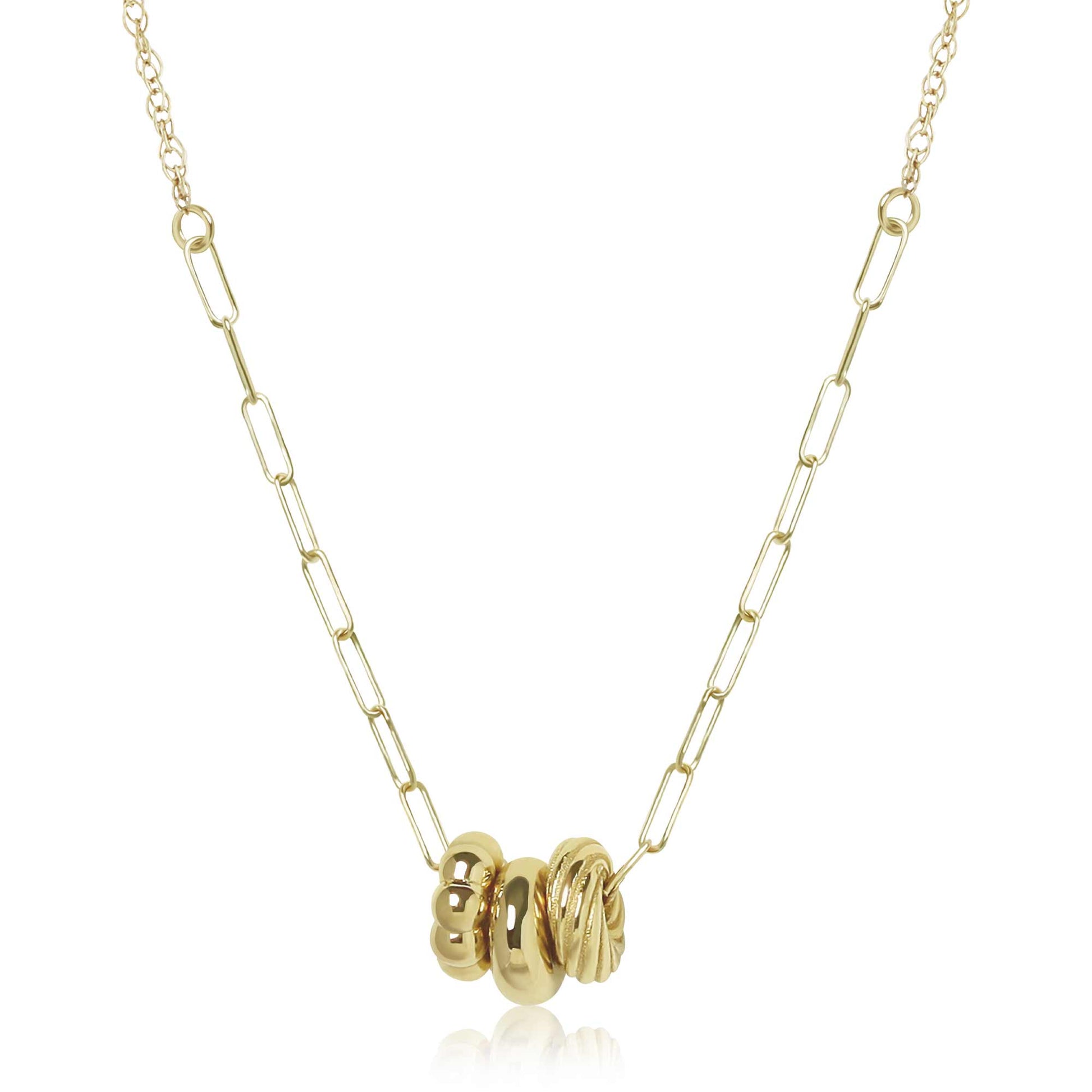 Three Rondel Gold Necklace