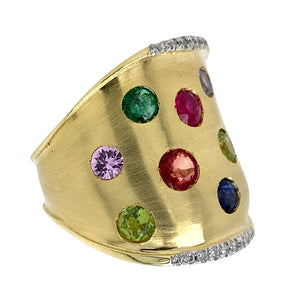 Multi Color Sapphire Wide Band