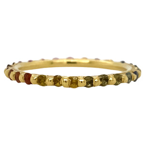 Multi Color Sapphire Thin Band Ring