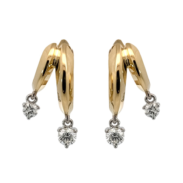 Double Diamond Drop Earrings