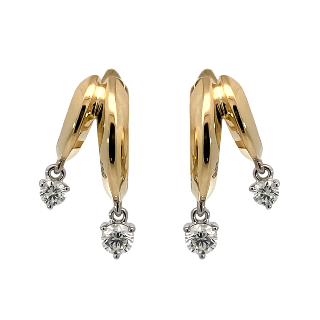 Double Diamond Drop Earrings