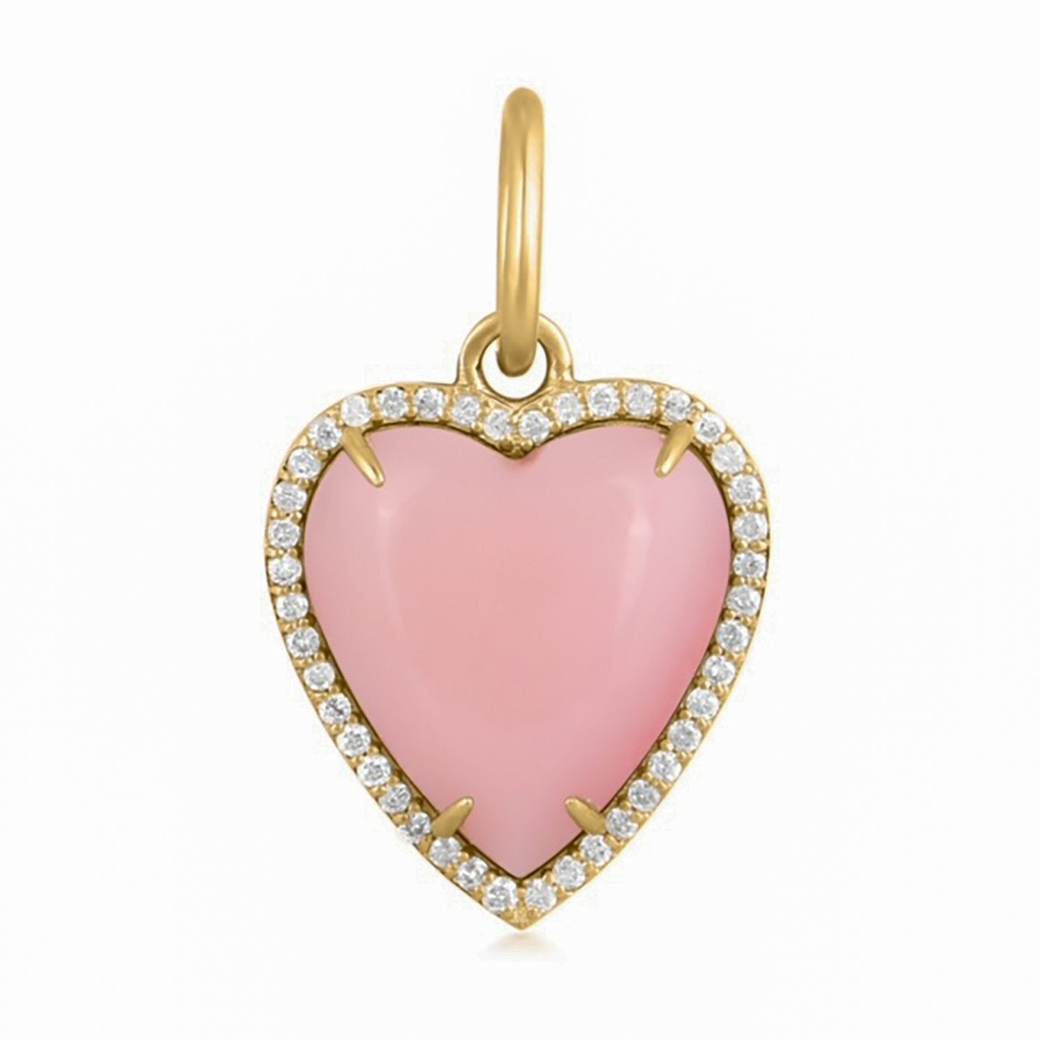 Pink Opal Heart Charm