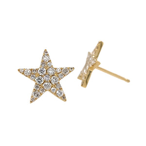 Pave Diamond Star Stud Earrings